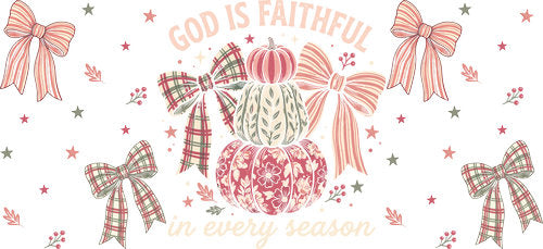 God Is Faithful Fall UV DTF Cup Wrap for 16oz Libbey Can KA-18850
