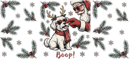 Christmas Raccoon Boop UV DTF Cup Wrap for 16oz Libbey Can KA-18861