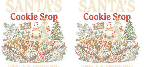 Santa's Cookie Stop UV DTF Cup Wrap for 16oz Libbey Can KA-18862