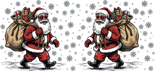 Christmas Santa Sack UV DTF Cup Wrap for 16oz Libbey Can KA-18871