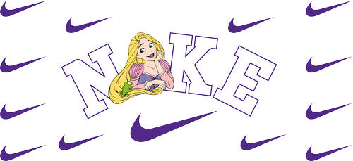 Purple Long Hair Princess Swoosh Pattern UV DTF Cup Wrap for 16oz Libbey Can KA-19027