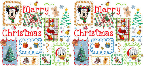 Merry Christmas Character Doodle UV DTF Cup Wrap for 16oz Libbey Can KA-19068