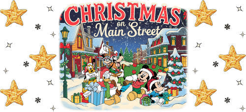 Christmas Main Street Friends UV DTF Cup Wrap for 16oz Libbey Can KA-19069