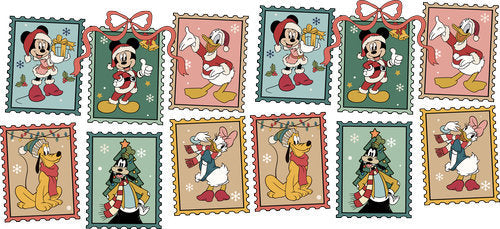 Classic Friends Christmas Stamps UV DTF Cup Wrap for 16oz Libbey Can KA-19073