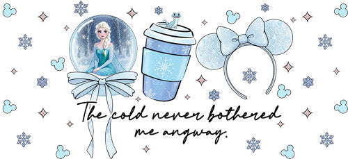 Winter Princess Cold Never Bothered UV DTF Cup Wrap for 16oz Libbey Can KA-19076