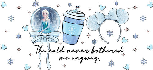 Winter Princess Cold Never Bothered UV DTF Cup Wrap for 16oz Libbey Can KA-19076