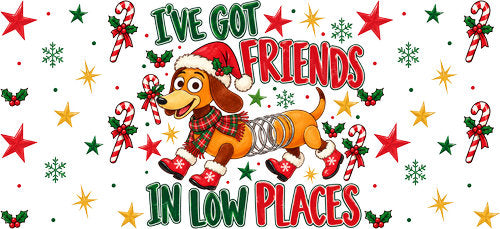 Toy Dog Friends Christmas UV DTF Cup Wrap for 16oz Libbey Can KA-19085