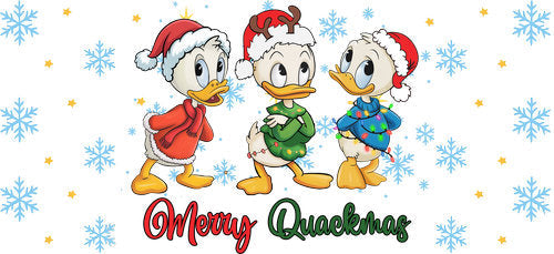 Holiday Ducks Merry Christmas UV DTF Cup Wrap for 16oz Libbey Can KA-19095