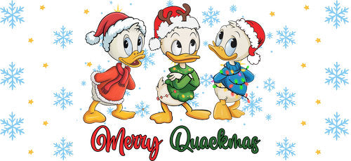 Holiday Ducks Merry Christmas UV DTF Cup Wrap for 16oz Libbey Can KA-19095