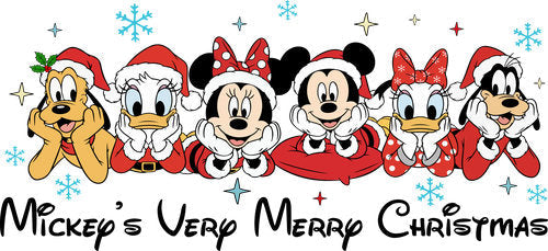 Classic Mouse Very Merry Christmas UV DTF Cup Wrap for 16oz Libbey Can KA-19104