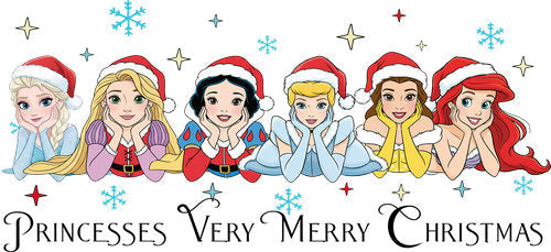 Princesses Very Merry Christmas UV DTF Cup Wrap for 16oz Libbey Can KA-19106