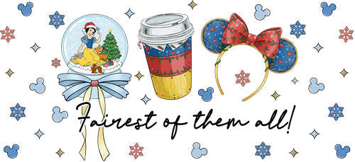 Fairest Princess Christmas Snow Globe UV DTF Cup Wrap for 16oz Libbey Can KA-19113