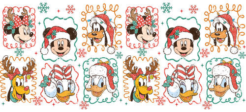 Classic Friends Christmas Doodle UV DTF Cup Wrap for 16oz Libbey Can KA-19117