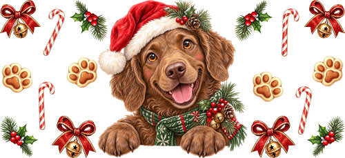 Chesapeake Bay Retriever Christmas UV DTF Cup Wrap for 16oz Libbey Can KA-19225