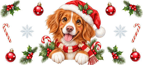 Nova Scotia Duck Tolling Retriever Christmas UV DTF Cup Wrap for 16oz Libbey Can KA-19246