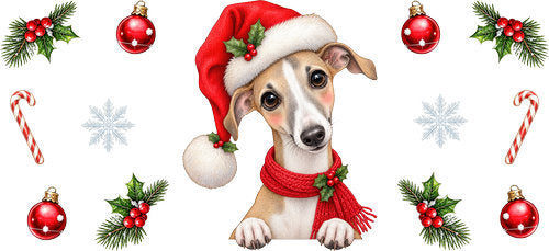 Whippet Christmas UV DTF Cup Wrap for 16oz Libbey Can KA-19258