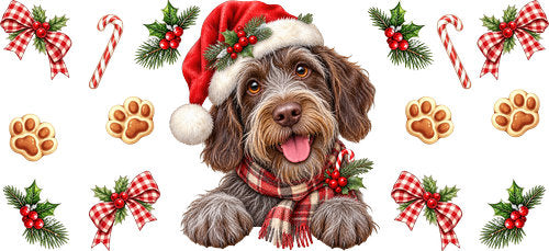 Labradoodle Christmas UV DTF Cup Wrap for 16oz Libbey Can KA-19259