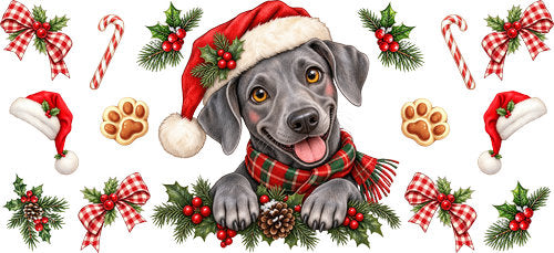 Labrador Retriever Christmas UV DTF Cup Wrap for 16oz Libbey Can KA-19271