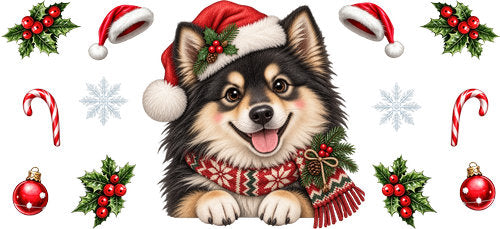 Corgi Christmas UV DTF Cup Wrap for 16oz Libbey Can KA-19284