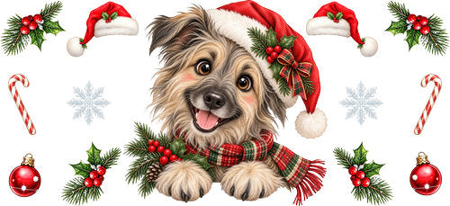 Cairn Terrier Christmas UV DTF Cup Wrap for 16oz Libbey Can KA-19301