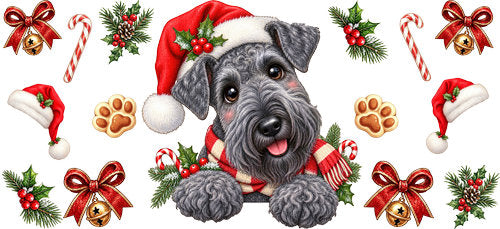 Schnauzer Christmas UV DTF Cup Wrap for 16oz Libbey Can KA-19333