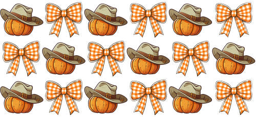 Cowboy Pumpkin UV DTF Cup Wrap for 16oz Libbey Can KA-19361