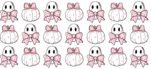 Pink Ghost Pumpkin UV DTF Cup Wrap for 16oz Libbey Can KA-19366