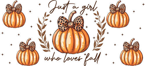 Fall Pumpkin Girl UV DTF Cup Wrap for 16oz Libbey Can KA-19379