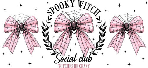 Pink Spider Bow UV DTF Cup Wrap for 16oz Libbey Can KA-19387