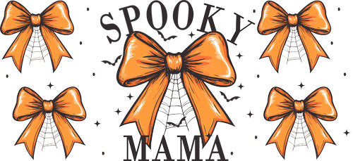 Spooky Mama Orange UV DTF Cup Wrap for 16oz Libbey Can KA-19394