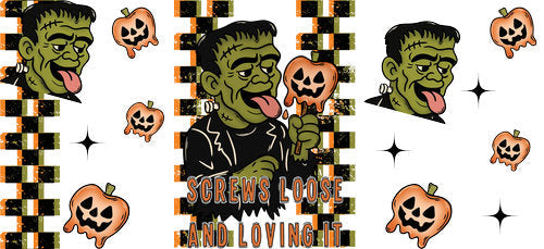 Halloween Green Monster UV DTF Cup Wrap for 16oz Libbey Can KA-19402
