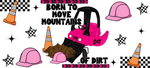Pink Excavator Mountains UV DTF Cup Wrap for 16oz Libbey Can KA-19409