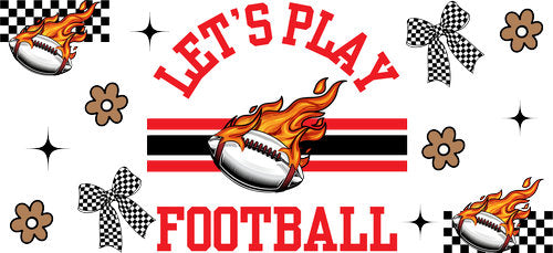 Lets Play Football UV DTF Cup Wrap for 16oz Libbey Can KA-19430