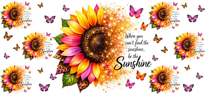 sunflower butterfly cup wrap decal for libbey glass