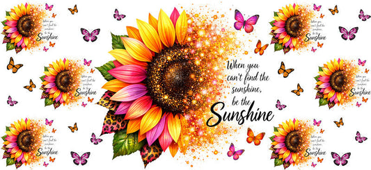 sunflower butterfly cup wrap decal for libbey glass
