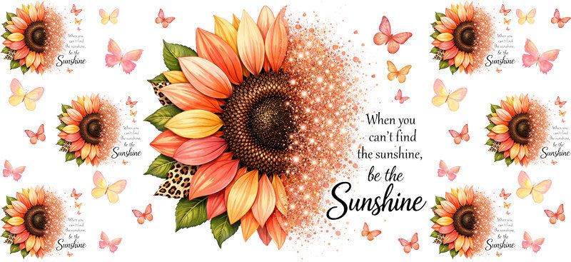 soft orange sunflower cup wrap decal