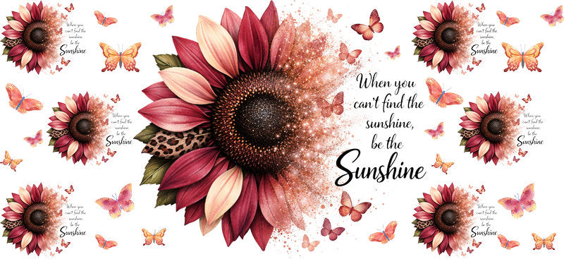 rustic sunflower uv dtf cup wrap