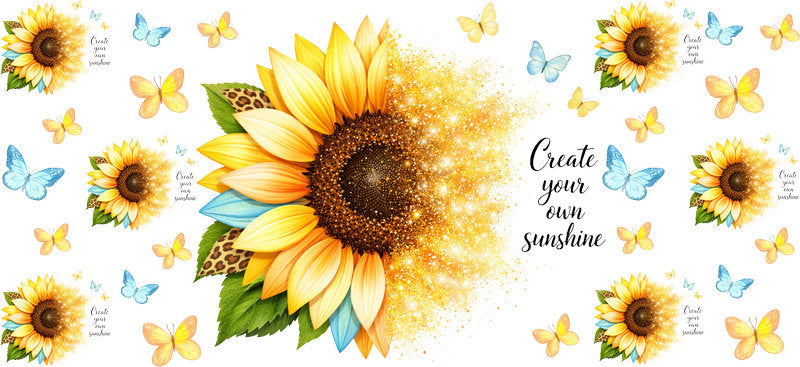 happy sunflower libbey glass cup wrap