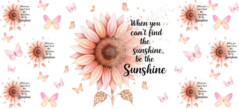 blush sunflower floral cup wrap decal