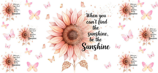 blush sunflower floral cup wrap decal