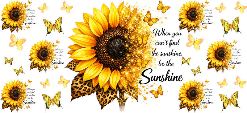 classic sunflower glass cup wrap decal