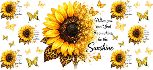 classic sunflower glass cup wrap decal