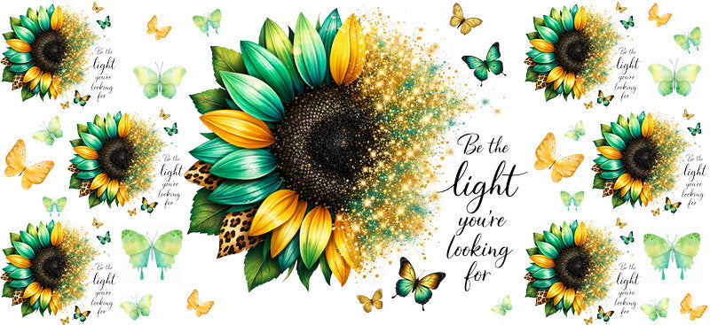 tropical sunflower floral cup wrap decal