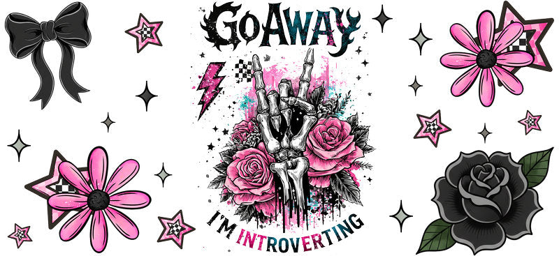 go away floral cup wrap for 16oz glass