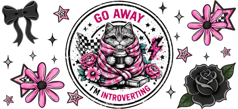 go away skeleton cup wrap decal