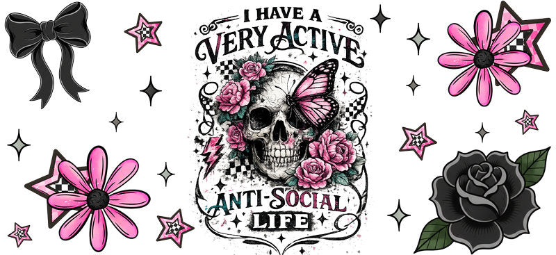anti social life tumbler wrap decal