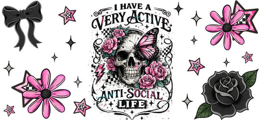 anti social life tumbler wrap decal