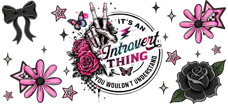 Introvert Thing Cup Wrap Decal for Libbey | Wrap KA-5717
