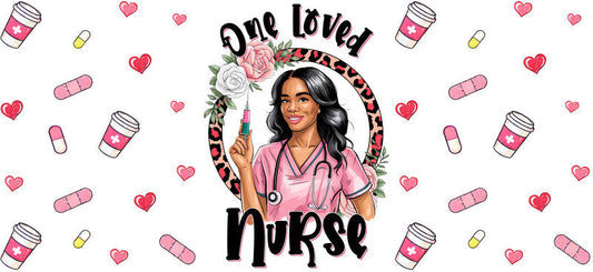 uv dtf cup wrap for libbey glass nurse design ka-5749