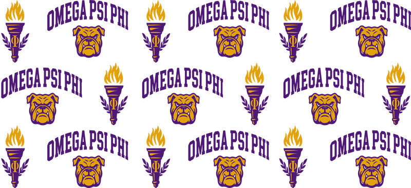 Omega Psi Phi pattern cup wrap for glass tumbler KA-5811
